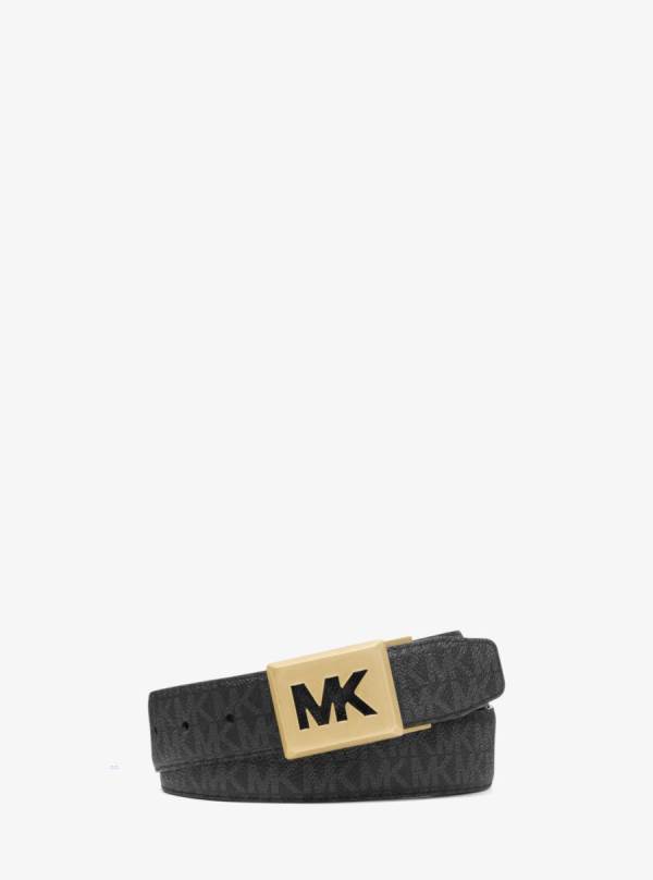 Panske Opasky Michael Kors Logo Čierne - Doplnky Michael Kors Vypredaj | DTYBV-0324
